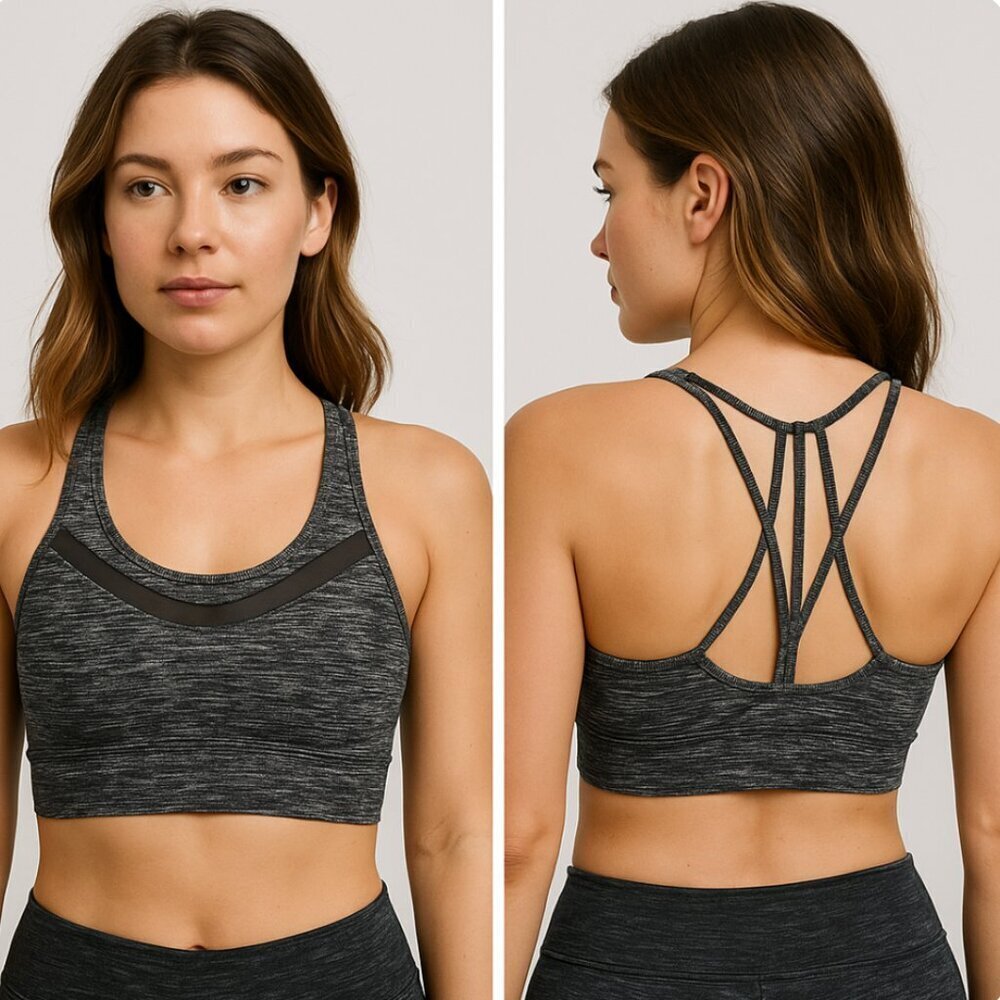 Victoria's Secret Sport VSX Women's Charcoal Heather Strappy Sports Bra small